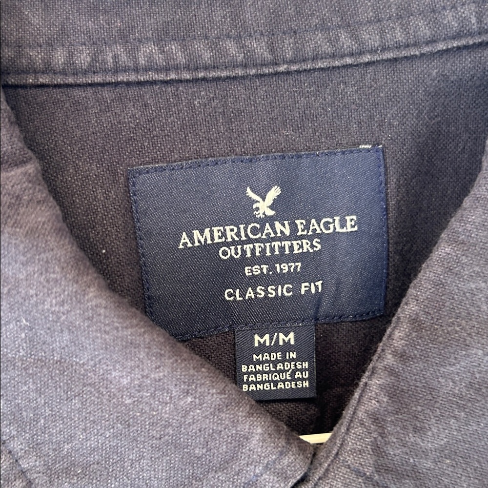 American Eagle Outfitters Dark Blue Casual Shirt - Picture 2 of 5